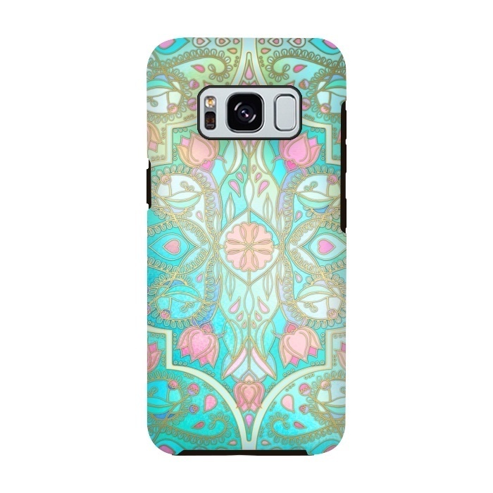 Galaxy S8 StrongFit Floral Moroccan in Spring Pastels by Micklyn Le Feuvre