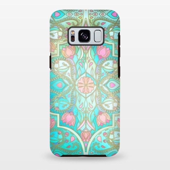Galaxy S8 plus StrongFit Floral Moroccan in Spring Pastels by Micklyn Le Feuvre