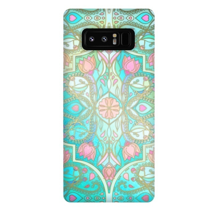 Galaxy Note 8 StrongFit Floral Moroccan in Spring Pastels by Micklyn Le Feuvre