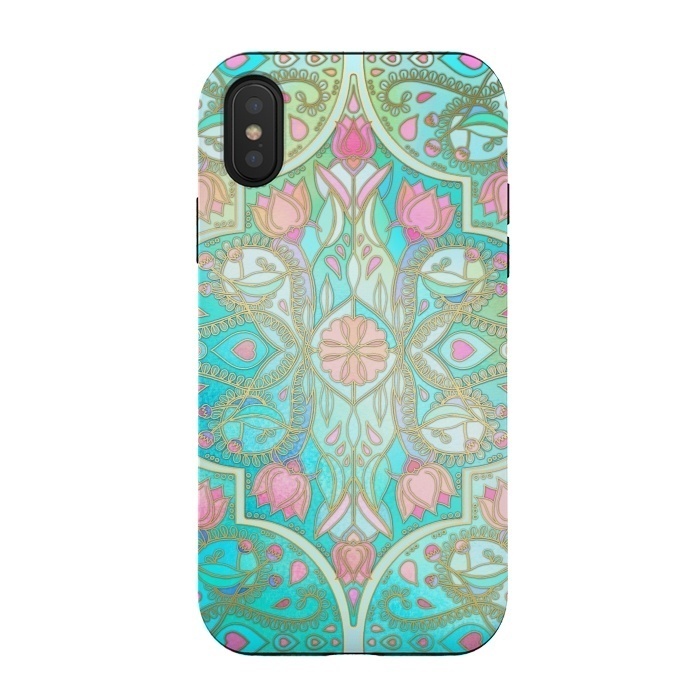 iPhone Xs / X StrongFit Floral Moroccan in Spring Pastels by Micklyn Le Feuvre