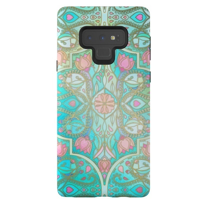 Galaxy Note 9 StrongFit Floral Moroccan in Spring Pastels by Micklyn Le Feuvre