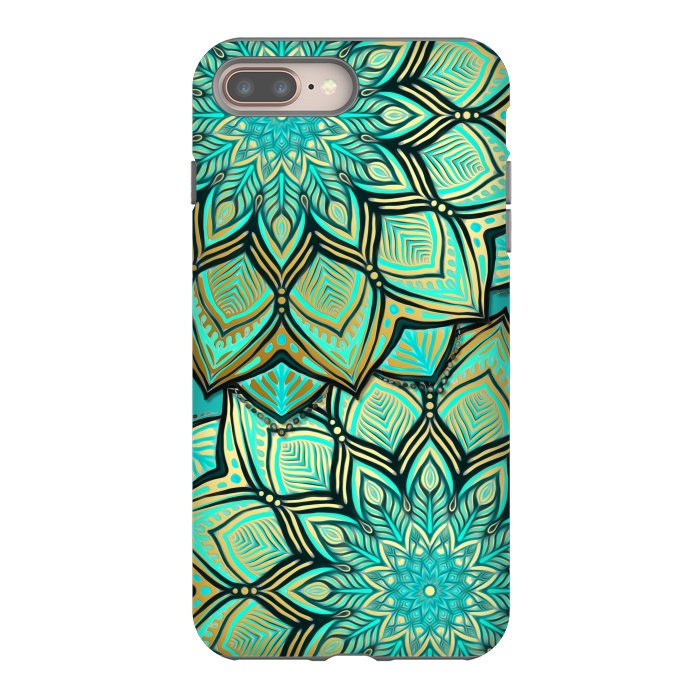 iPhone 7 plus StrongFit Emerald and Teal Gilded Mandala by Micklyn Le Feuvre