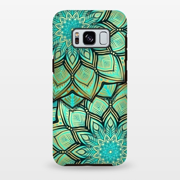 Galaxy S8 plus StrongFit Emerald and Teal Gilded Mandala by Micklyn Le Feuvre