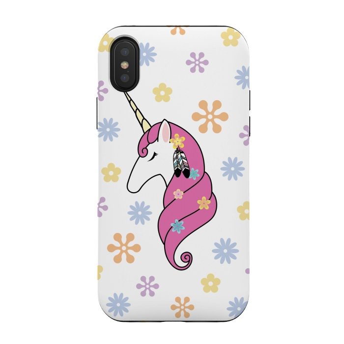 iPhone Xs / X StrongFit Hippie Unicorn by Laura Nagel