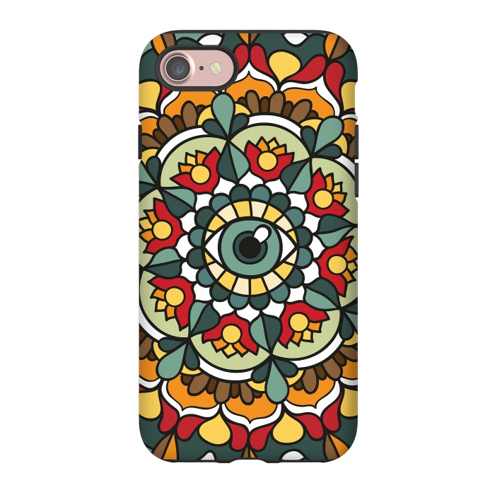 iPhone 7 StrongFit Green Eye Mandala by Majoih