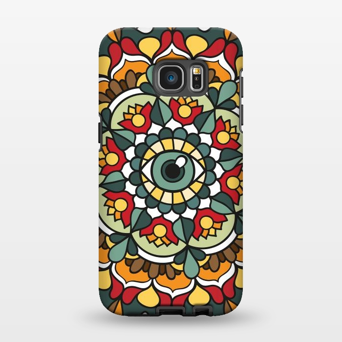 Galaxy S7 EDGE StrongFit Green Eye Mandala by Majoih