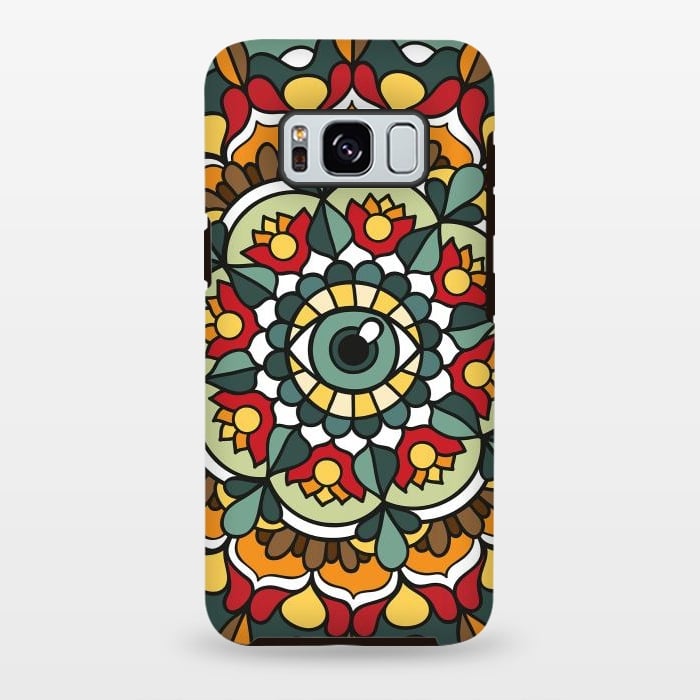 Galaxy S8 plus StrongFit Green Eye Mandala by Majoih