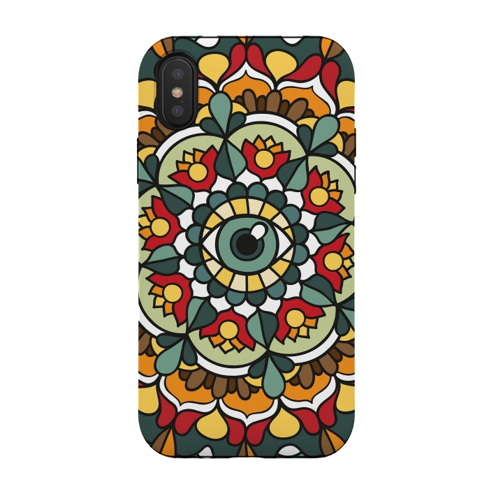 iPhone Xs / X StrongFit Green Eye Mandala by Majoih