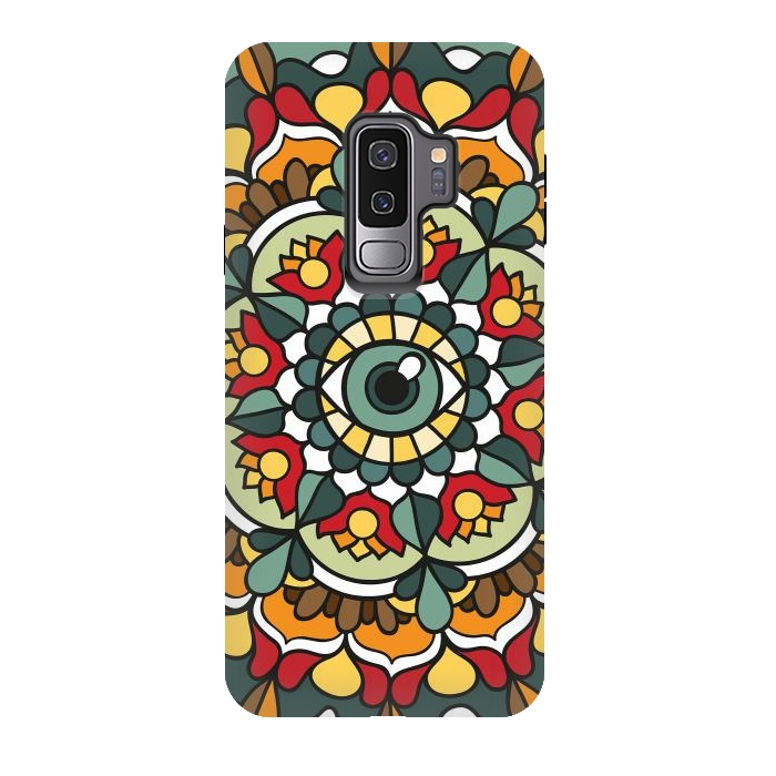 Galaxy S9 plus StrongFit Green Eye Mandala by Majoih