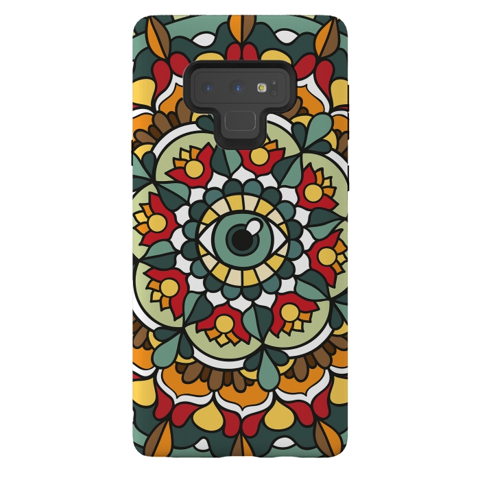 Galaxy Note 9 StrongFit Green Eye Mandala by Majoih