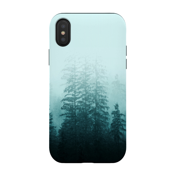 iPhone Xs / X StrongFit Blue Coniferous Forest by Creativeaxle