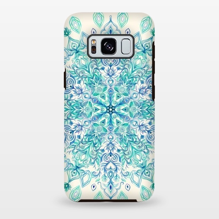 Galaxy S8 plus StrongFit Peppermint Snowflake on Cream  by Micklyn Le Feuvre
