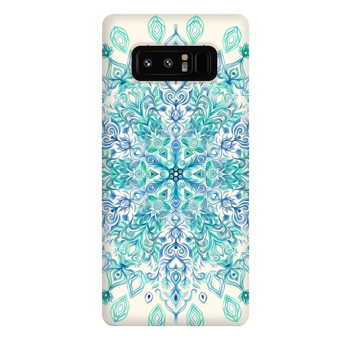 Galaxy Note 8 StrongFit Peppermint Snowflake on Cream  by Micklyn Le Feuvre