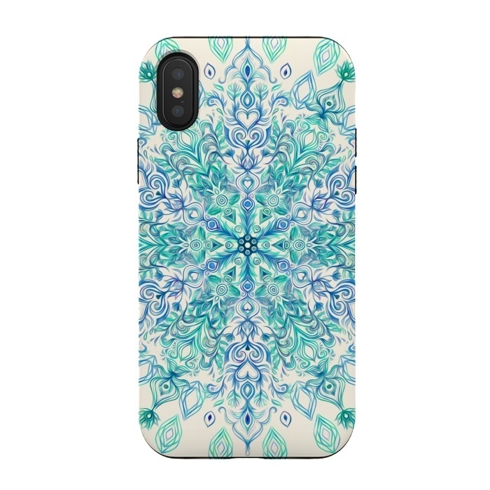 iPhone Xs / X StrongFit Peppermint Snowflake on Cream  by Micklyn Le Feuvre