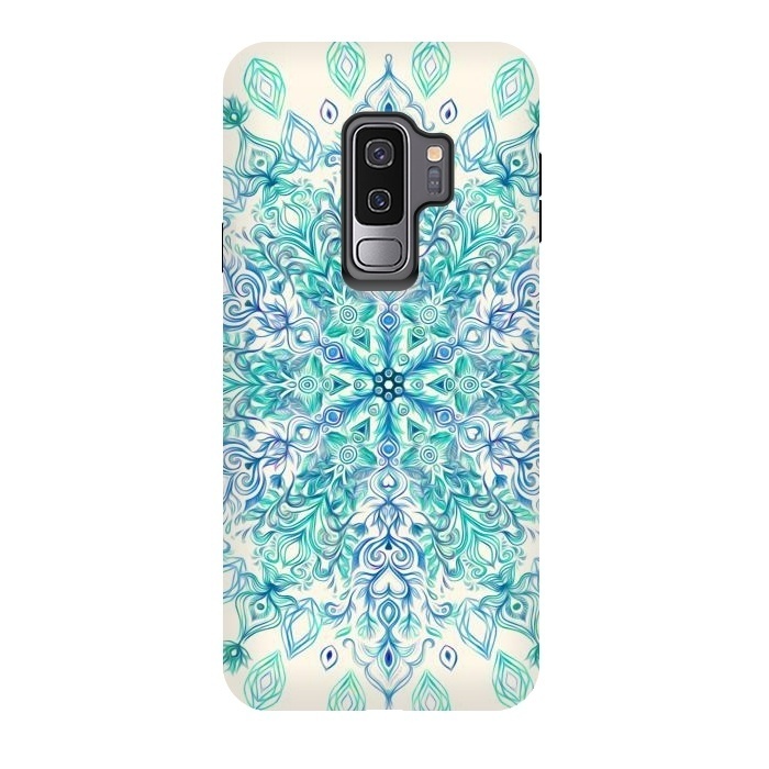 Galaxy S9 plus StrongFit Peppermint Snowflake on Cream  by Micklyn Le Feuvre