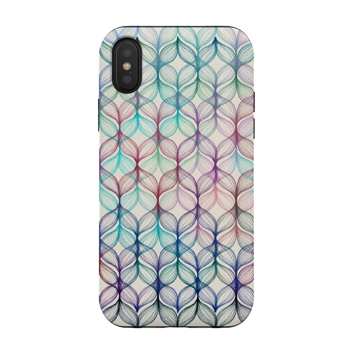 iPhone Xs / X StrongFit Mermaid's Braids - a colored pencil pattern by Micklyn Le Feuvre