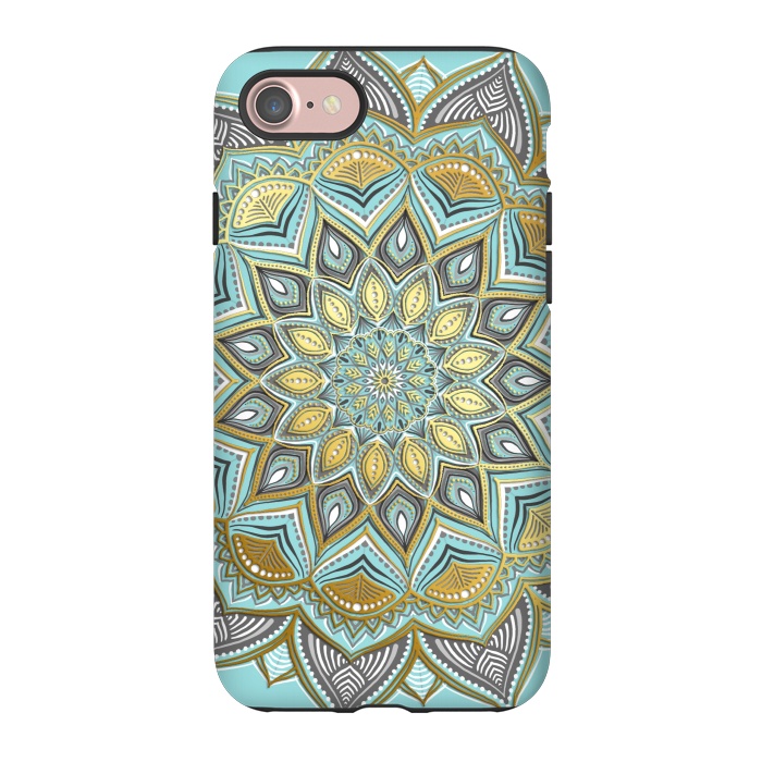 iPhone 7 StrongFit Sunny Skies Gilded Lace Medallion by Micklyn Le Feuvre