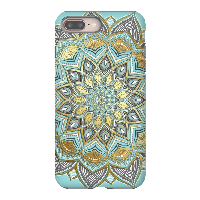 iPhone 7 plus StrongFit Sunny Skies Gilded Lace Medallion by Micklyn Le Feuvre