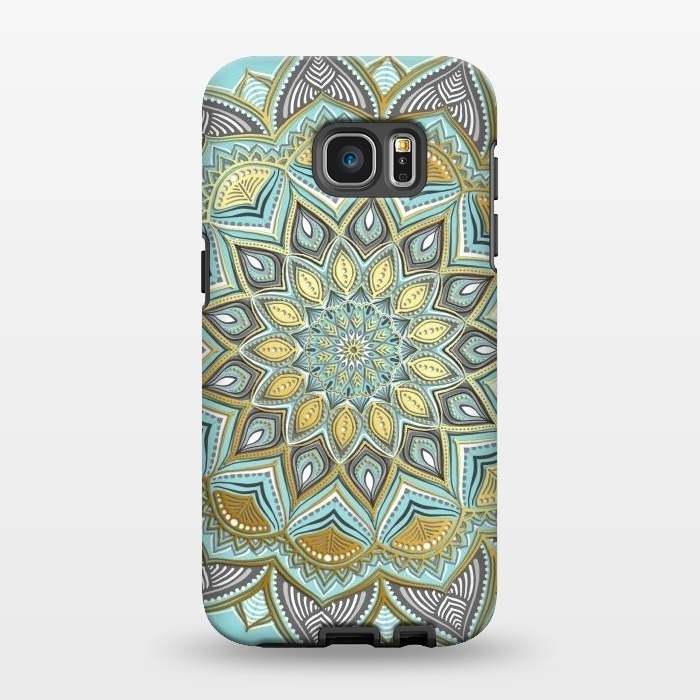 Galaxy S7 EDGE StrongFit Sunny Skies Gilded Lace Medallion by Micklyn Le Feuvre
