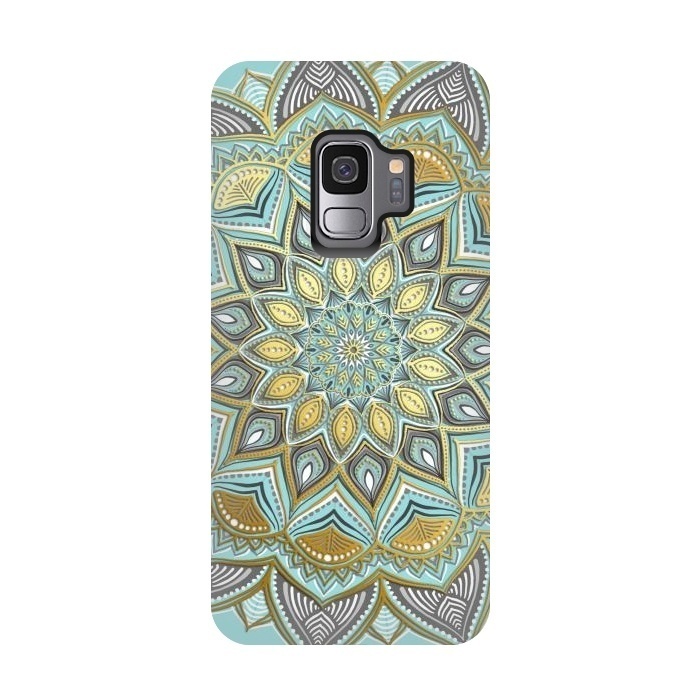 Galaxy S9 StrongFit Sunny Skies Gilded Lace Medallion by Micklyn Le Feuvre
