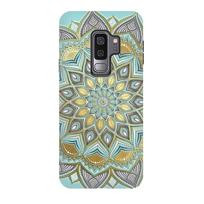 Galaxy S9 plus StrongFit Sunny Skies Gilded Lace Medallion by Micklyn Le Feuvre