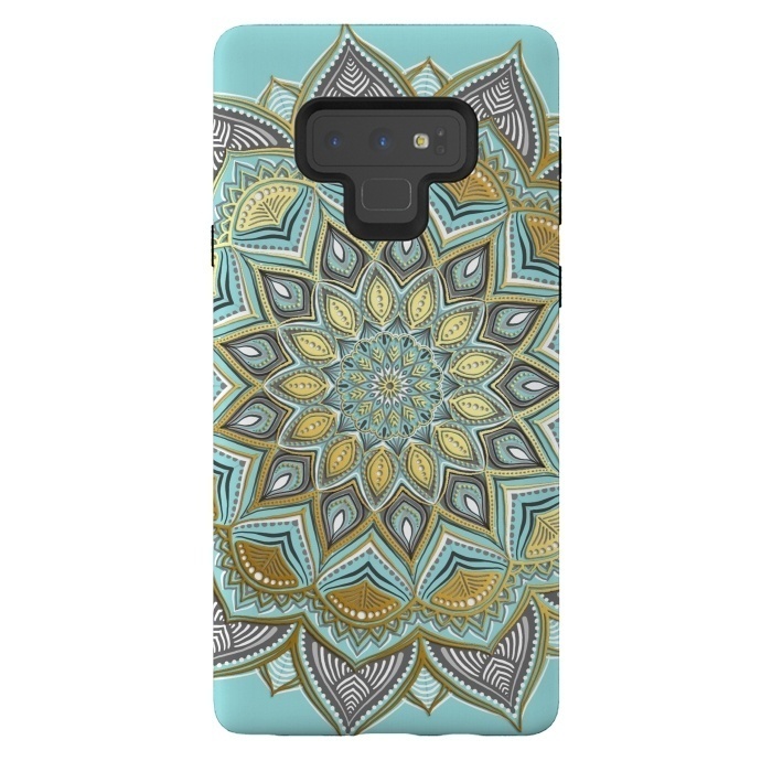Galaxy Note 9 StrongFit Sunny Skies Gilded Lace Medallion by Micklyn Le Feuvre