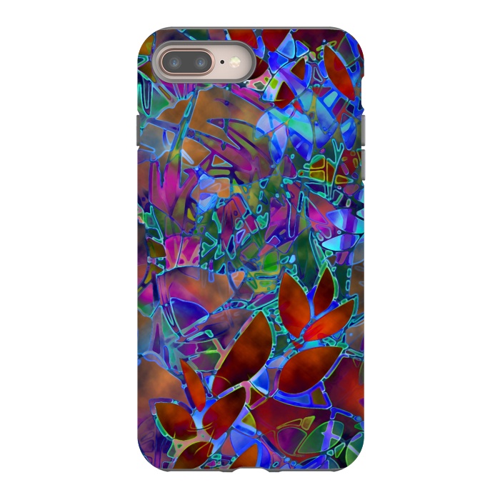 iPhone 7 plus StrongFit Floral Abstract Stained Glass G174 by Medusa GraphicArt