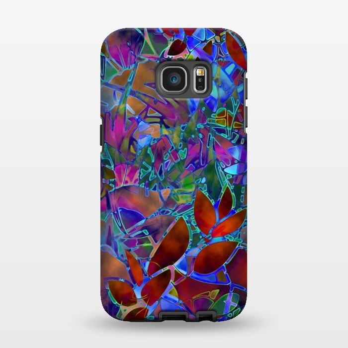 Galaxy S7 EDGE StrongFit Floral Abstract Stained Glass G174 by Medusa GraphicArt