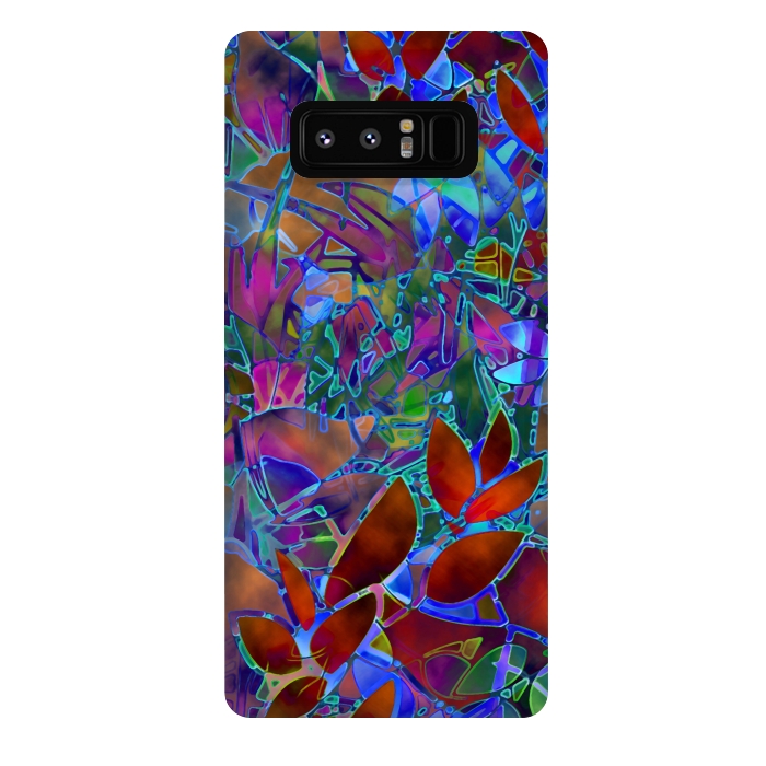 Galaxy Note 8 StrongFit Floral Abstract Stained Glass G174 by Medusa GraphicArt