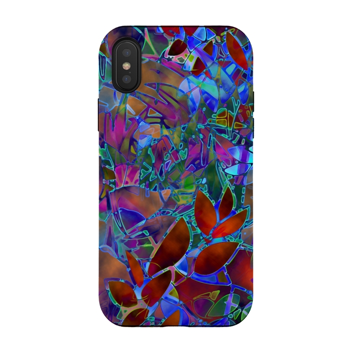 iPhone Xs / X StrongFit Floral Abstract Stained Glass G174 by Medusa GraphicArt