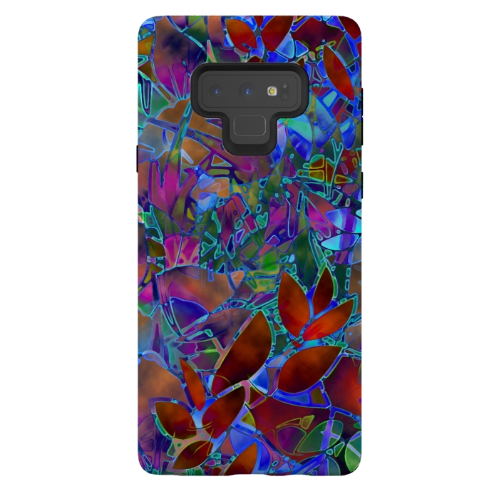 Galaxy Note 9 StrongFit Floral Abstract Stained Glass G174 by Medusa GraphicArt