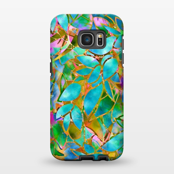 Galaxy S7 EDGE StrongFit Floral Abstract Stained Glass G265  by Medusa GraphicArt