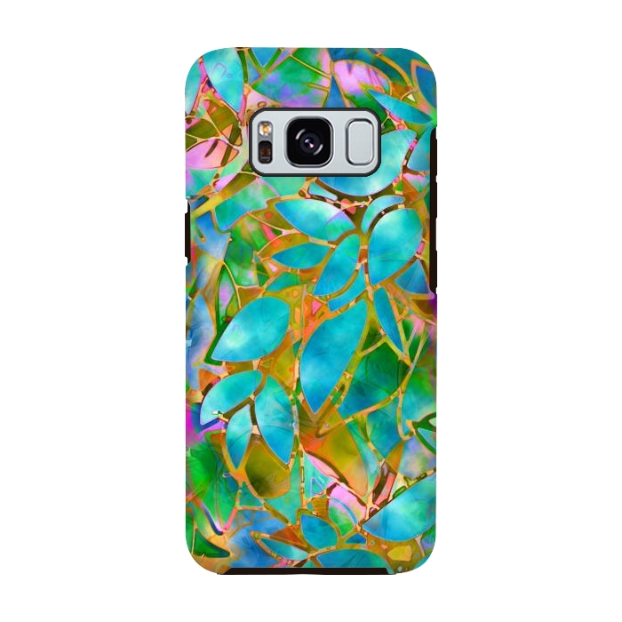 Galaxy S8 StrongFit Floral Abstract Stained Glass G265  by Medusa GraphicArt