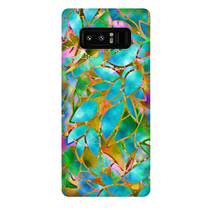 Galaxy Note 8 StrongFit Floral Abstract Stained Glass G265  by Medusa GraphicArt