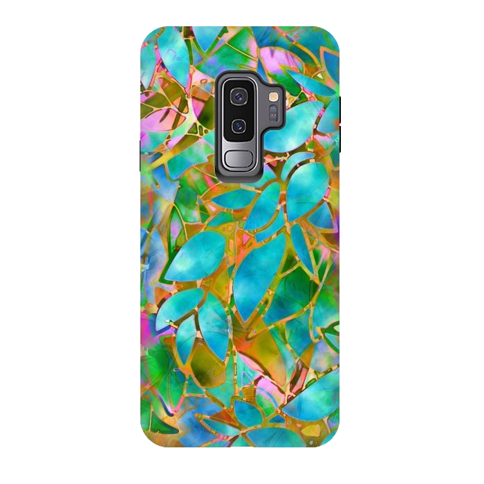 Galaxy S9 plus StrongFit Floral Abstract Stained Glass G265  by Medusa GraphicArt