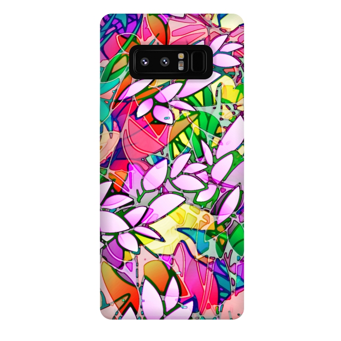 Galaxy Note 8 StrongFit Grunge Art Floral Abstract G130  by Medusa GraphicArt