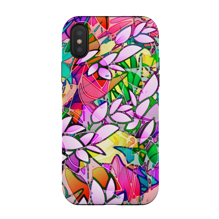 iPhone Xs / X StrongFit Grunge Art Floral Abstract G130  by Medusa GraphicArt