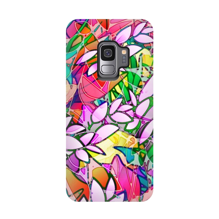 Galaxy S9 StrongFit Grunge Art Floral Abstract G130  by Medusa GraphicArt