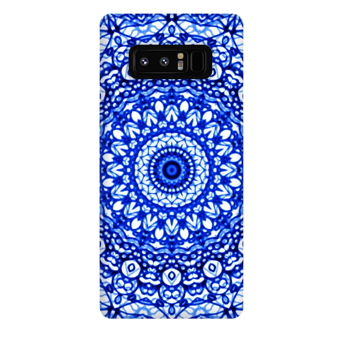 Galaxy Note 8 StrongFit Blue Mandala Mehndi Style G403  by Medusa GraphicArt