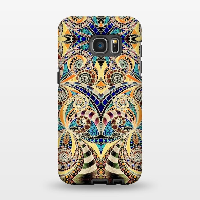 Galaxy S7 EDGE StrongFit Drawing Floral Zentangle G240 by Medusa GraphicArt