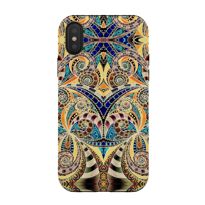 iPhone Xs / X StrongFit Drawing Floral Zentangle G240 by Medusa GraphicArt