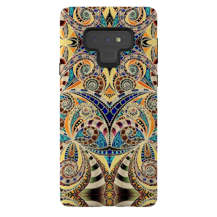 Galaxy Note 9 StrongFit Drawing Floral Zentangle G240 by Medusa GraphicArt