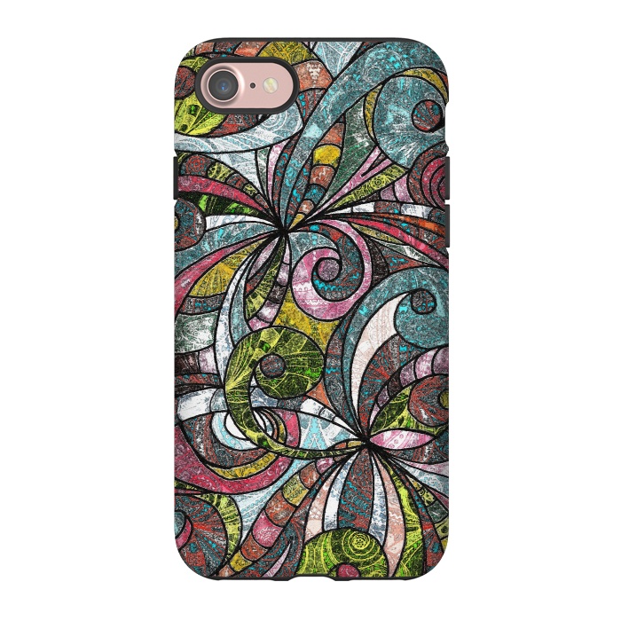 iPhone 7 StrongFit Drawing Floral Zentangle G203 by Medusa GraphicArt