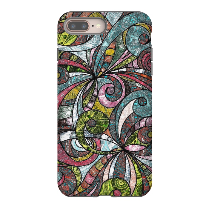 iPhone 7 plus StrongFit Drawing Floral Zentangle G203 by Medusa GraphicArt