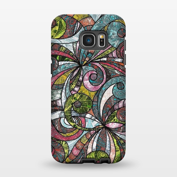 Galaxy S7 EDGE StrongFit Drawing Floral Zentangle G203 by Medusa GraphicArt