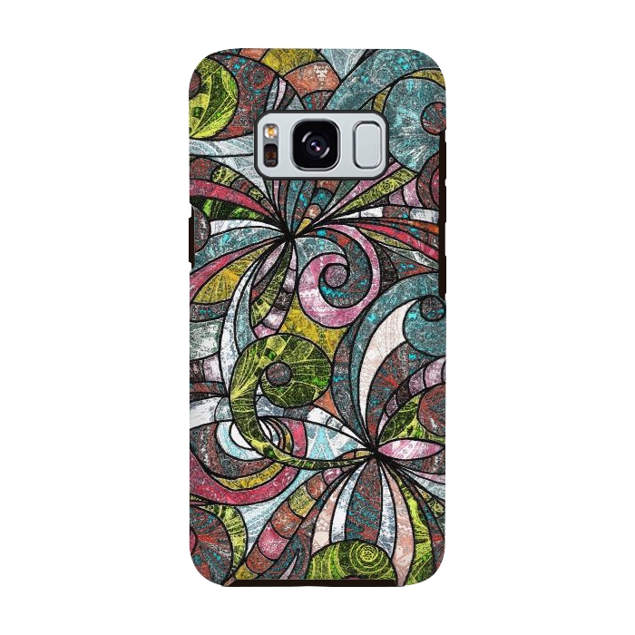Galaxy S8 StrongFit Drawing Floral Zentangle G203 by Medusa GraphicArt