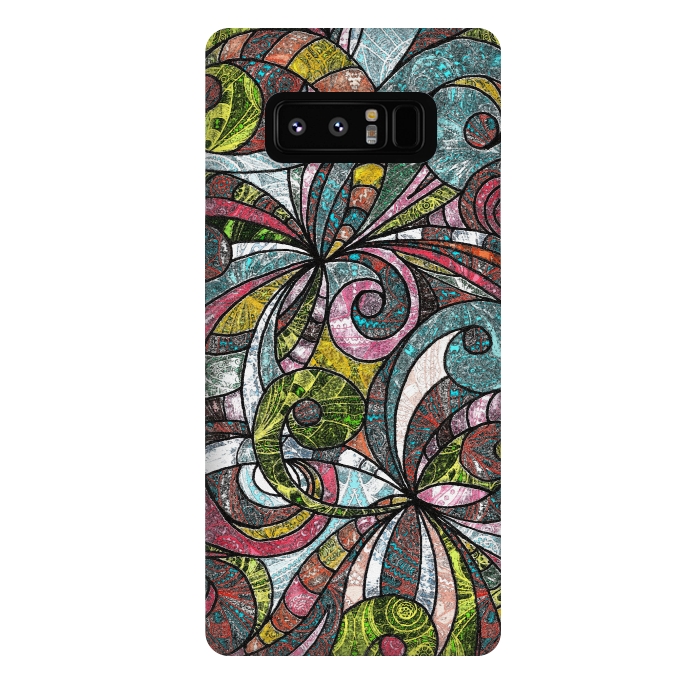 Galaxy Note 8 StrongFit Drawing Floral Zentangle G203 by Medusa GraphicArt
