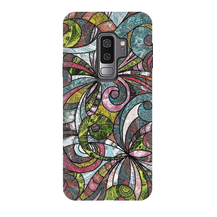 Galaxy S9 plus StrongFit Drawing Floral Zentangle G203 by Medusa GraphicArt