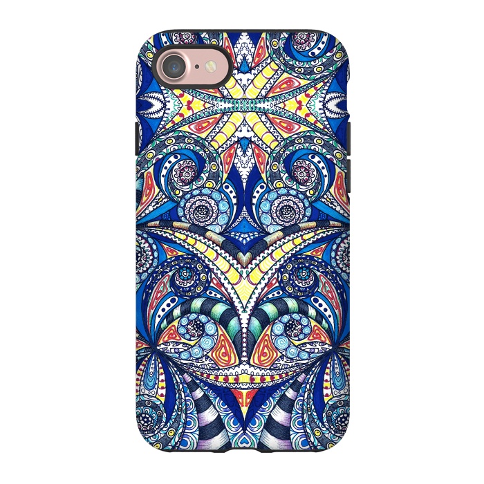 iPhone 7 StrongFit Drawing Floral Zentangle G7B by Medusa GraphicArt