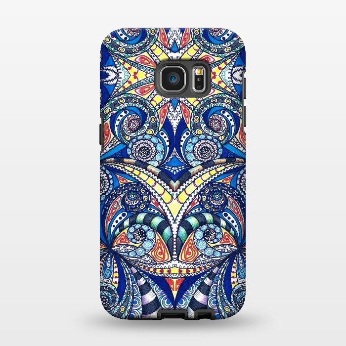 Galaxy S7 EDGE StrongFit Drawing Floral Zentangle G7B by Medusa GraphicArt